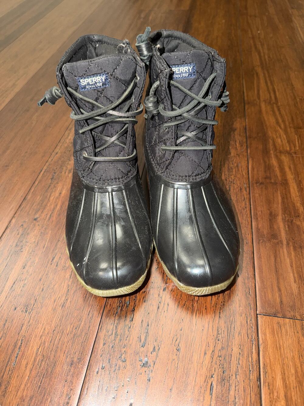 Sperry Saltwater Waterproof Quilted Duck Boots Size 4 Big Kids